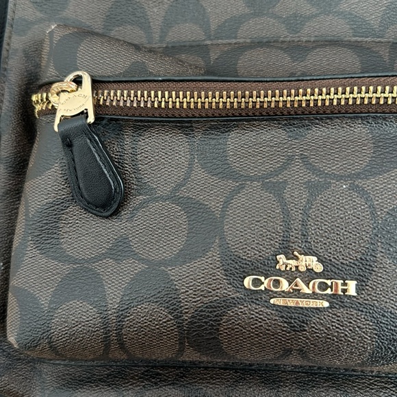 COACH mini Charlie Backpack - Signature Black and Brown - Picture 2 of 7